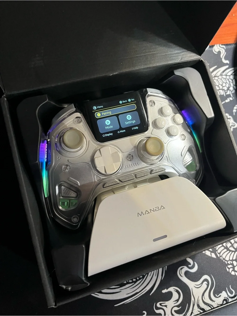 One White Full-Color Interactive Screen Gaming Controller